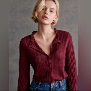 Sézane Louis Cardigan in Burgundy